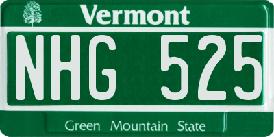 VT license plate NHG525