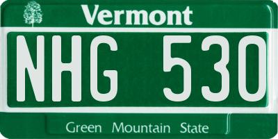 VT license plate NHG530