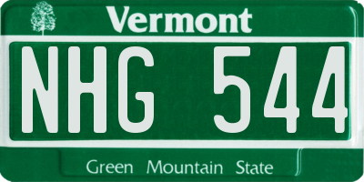VT license plate NHG544