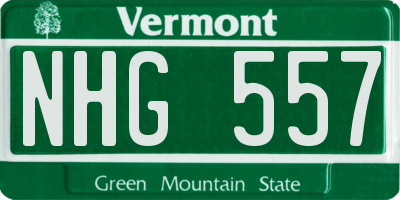 VT license plate NHG557