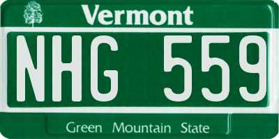 VT license plate NHG559