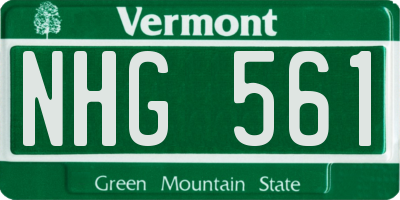 VT license plate NHG561