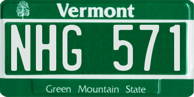 VT license plate NHG571