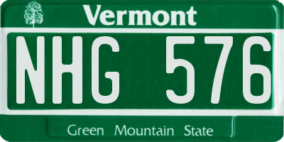 VT license plate NHG576