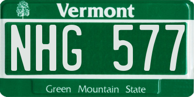 VT license plate NHG577