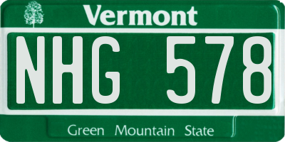 VT license plate NHG578