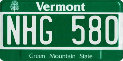 VT license plate NHG580