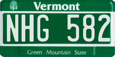 VT license plate NHG582