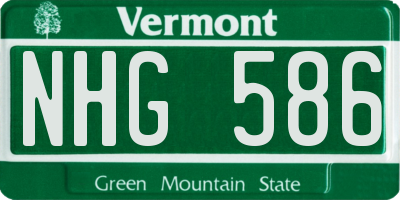 VT license plate NHG586