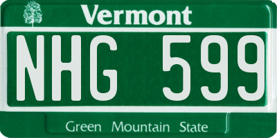 VT license plate NHG599
