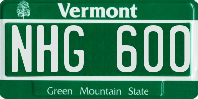 VT license plate NHG600