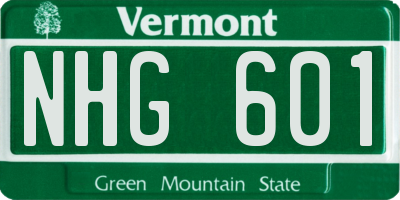 VT license plate NHG601