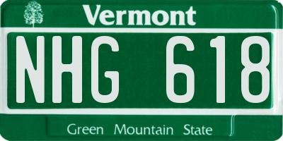 VT license plate NHG618