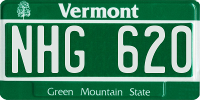 VT license plate NHG620
