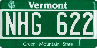 VT license plate NHG622