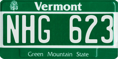 VT license plate NHG623
