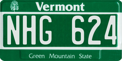 VT license plate NHG624