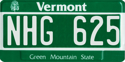 VT license plate NHG625