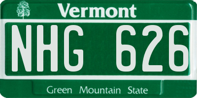 VT license plate NHG626