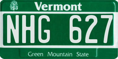 VT license plate NHG627