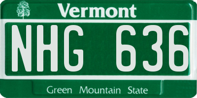 VT license plate NHG636