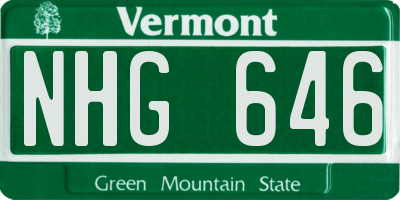 VT license plate NHG646