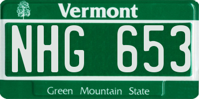 VT license plate NHG653