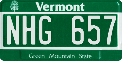 VT license plate NHG657
