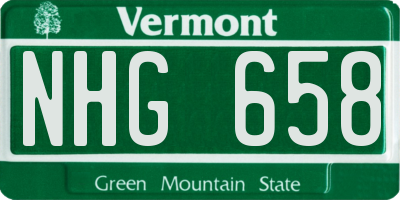VT license plate NHG658