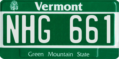 VT license plate NHG661