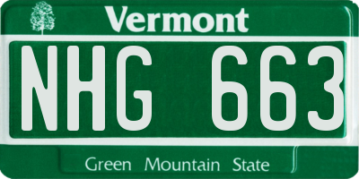 VT license plate NHG663