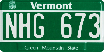 VT license plate NHG673