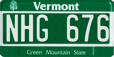 VT license plate NHG676