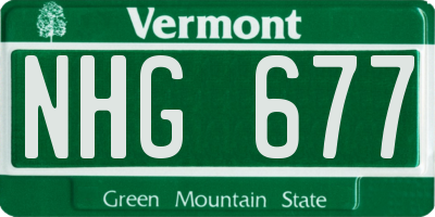 VT license plate NHG677