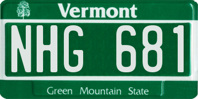 VT license plate NHG681