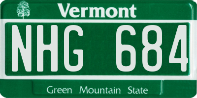 VT license plate NHG684