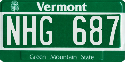 VT license plate NHG687
