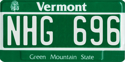 VT license plate NHG696