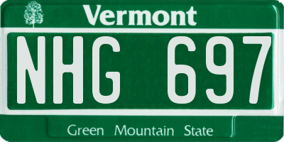 VT license plate NHG697