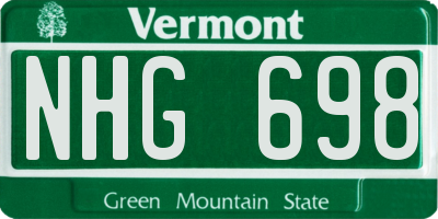 VT license plate NHG698