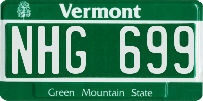VT license plate NHG699