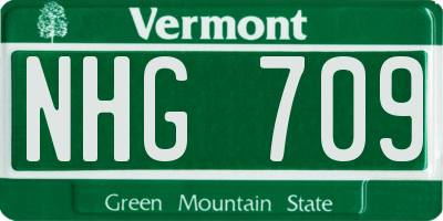VT license plate NHG709