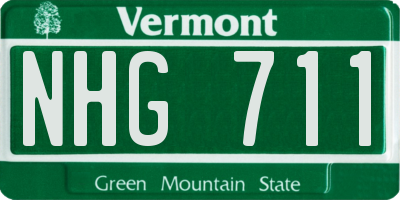 VT license plate NHG711