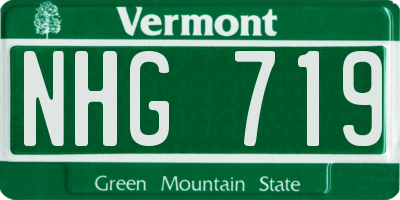 VT license plate NHG719