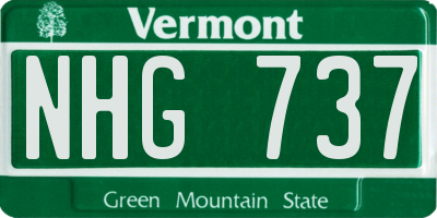 VT license plate NHG737