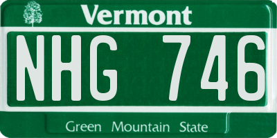 VT license plate NHG746