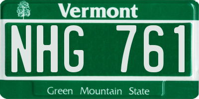 VT license plate NHG761