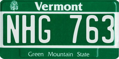 VT license plate NHG763
