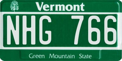 VT license plate NHG766