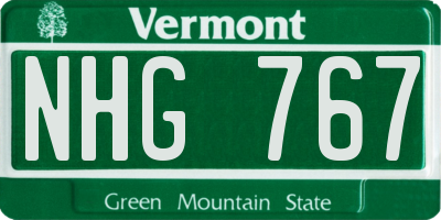 VT license plate NHG767